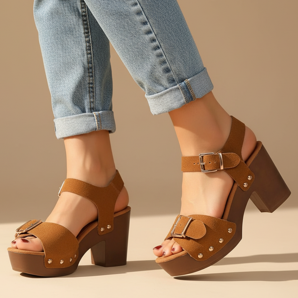 Orthopedic Platform Block-Heel Sandals for Summer