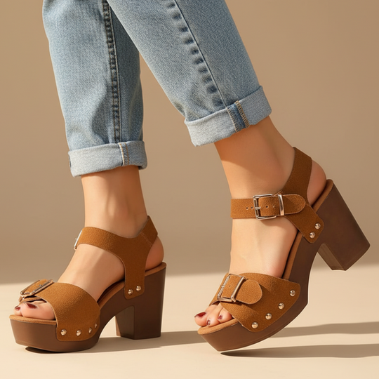 Orthopedic Platform Block-Heel Sandals for Summer