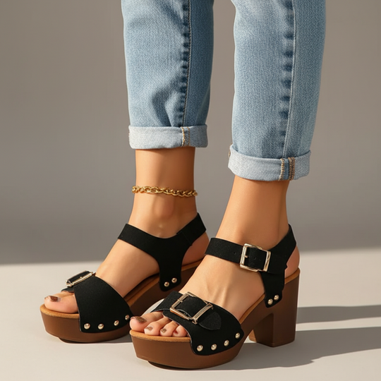 Orthopedic Platform Block-Heel Sandals for Summer