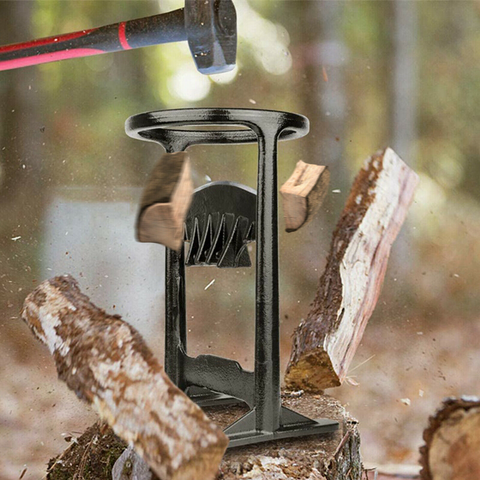Manual steel log splitter for firewood