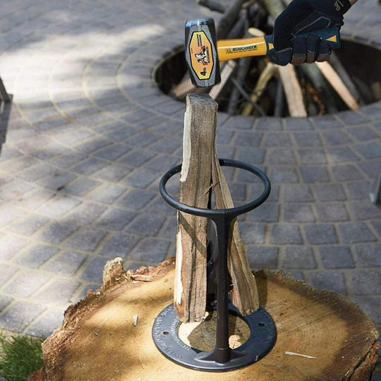 Manual steel log splitter for firewood