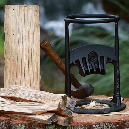 Manual steel log splitter for firewood