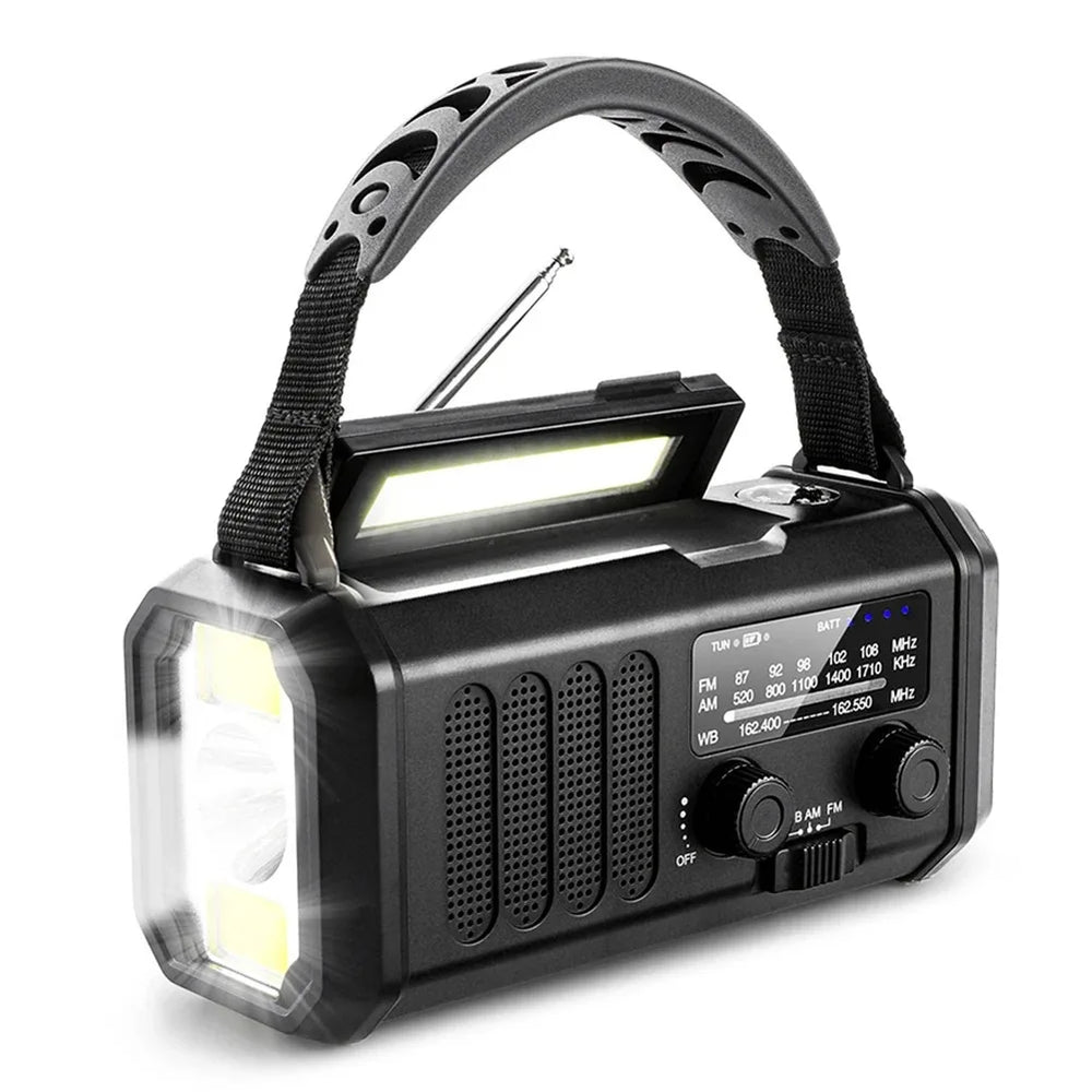 Solar Hand Crank Emergency Weather Radio with Flashlight for Survival and Outdoors