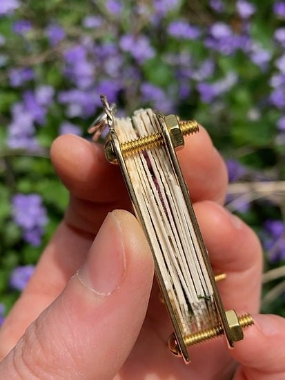 Brass detailed flower press