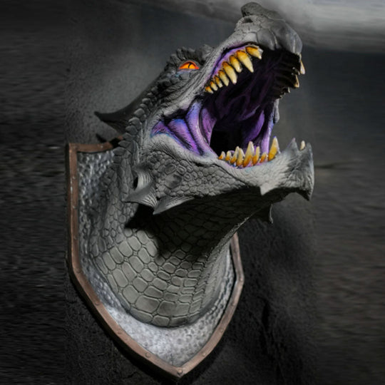 Roaring Dinosaur Head LED Wall Decor with Smoke Effect for Game Room