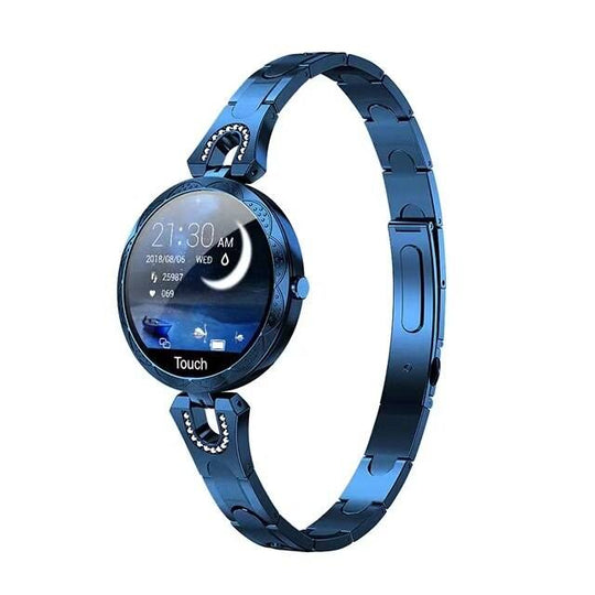 Elegant Crystal Bracelet Smartwatch for Women with Heart Rate and Sleep Tracking