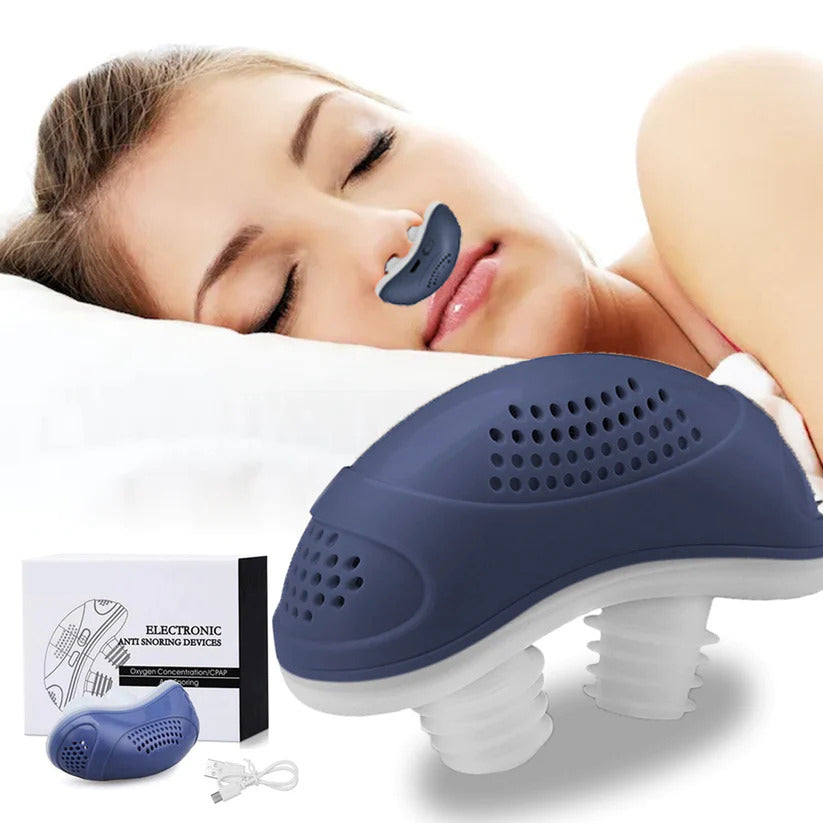 Compact Electric Micro CPAP Anti Snoring Device for Restful Sleep