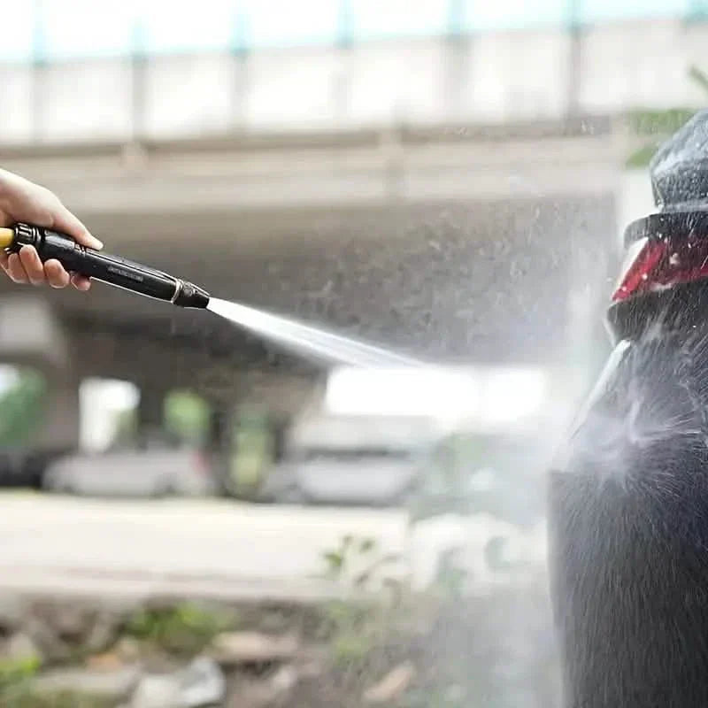Washing with high-pressure nozzle