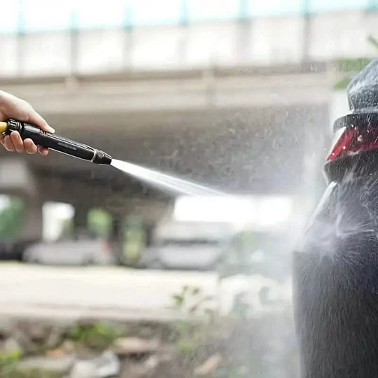 Washing with high-pressure nozzle