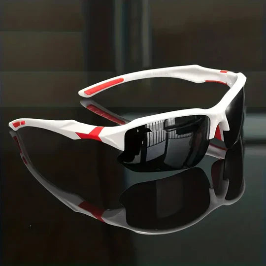 White and red sport sunglasses lifestyle