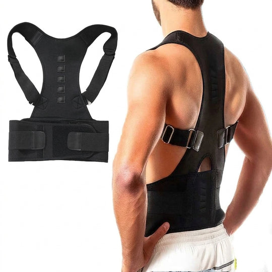 Adjustable posture-correcting back support brace