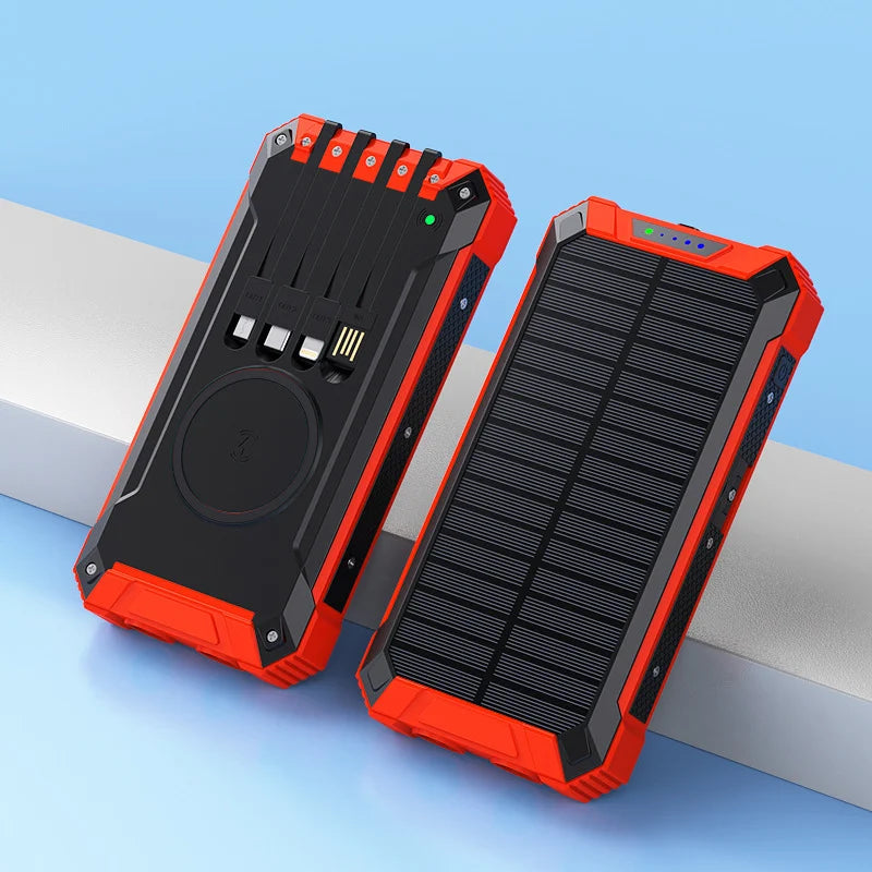 Rugged Solar Magnetic Wireless Power Bank for Outdoor Travel Charging