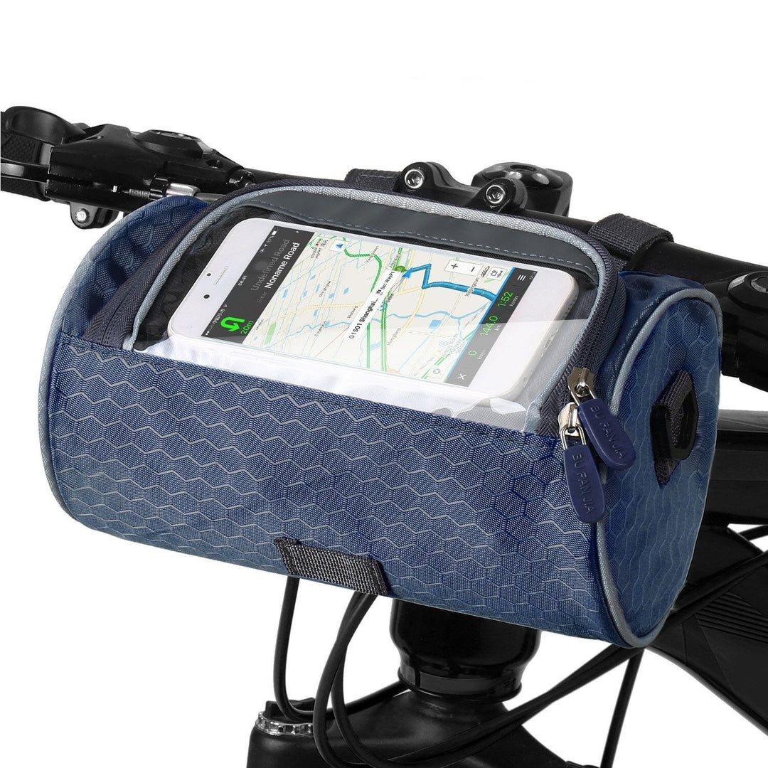 Waterproof Bicycle Handlebar Bag with Touchscreen Phone Holder for Cycling