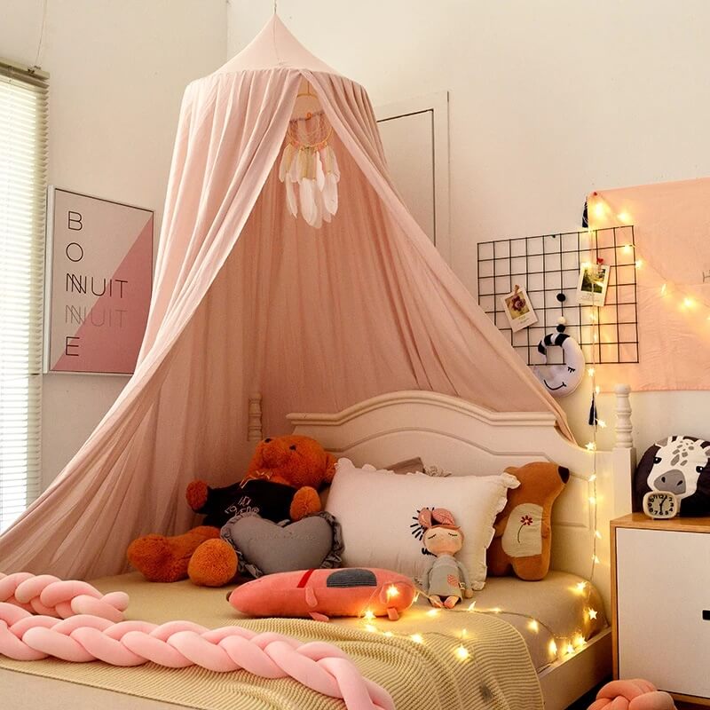 Dreamy Blackout Mesh Bed Canopy for Kids Bedroom and Nursery