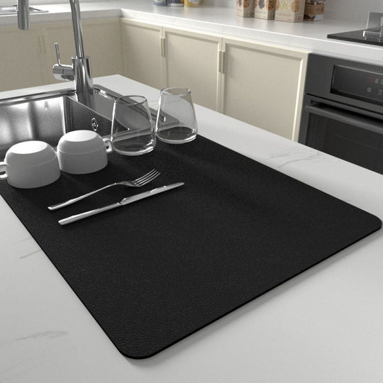 Absorbent Silicone Dish Drying Mat with Non-Slip Surface for Kitchen Counter