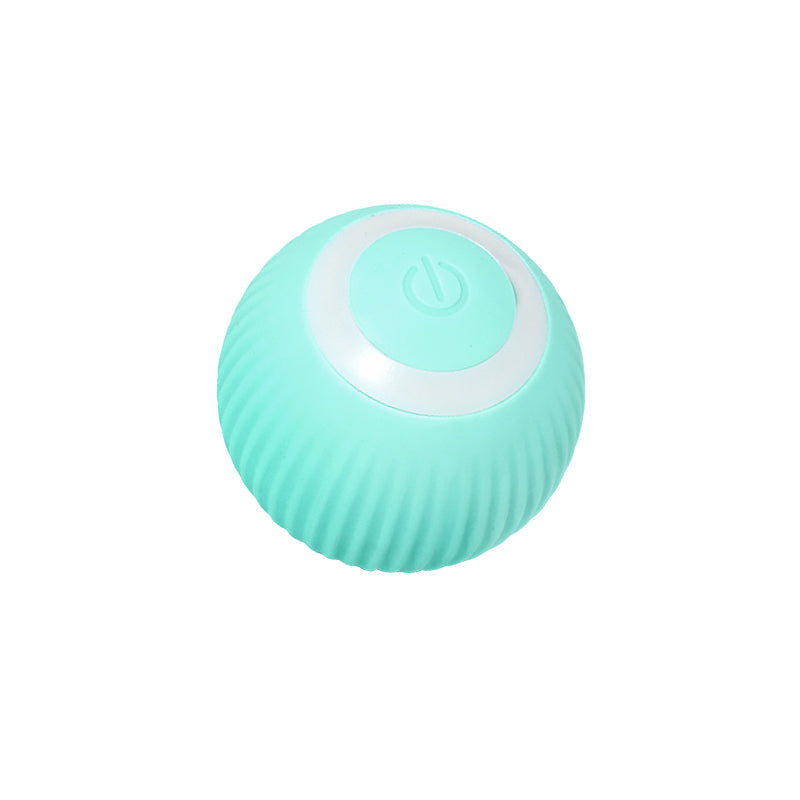 Green smart rolling ball cat toy