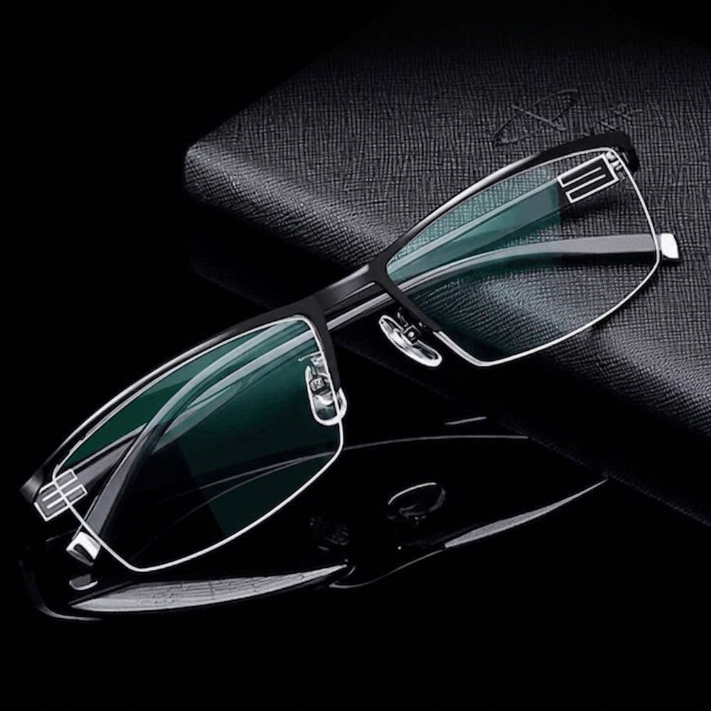Black frame progressive reading glasses