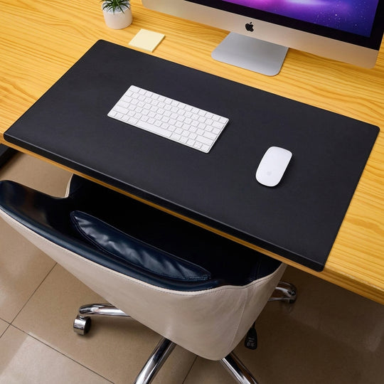 Black desk mat