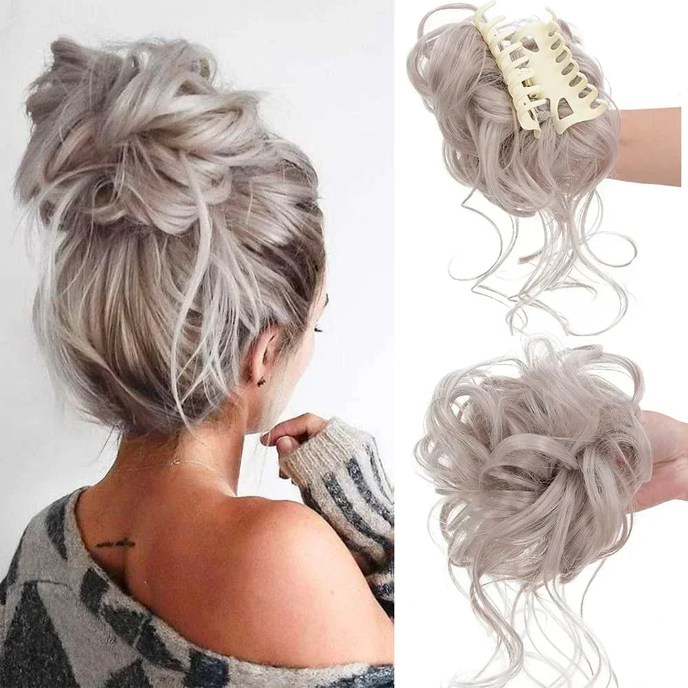 Voluminous Curly Messy Bun Clip-In Hair Piece for Effortless Updos
