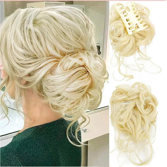 Voluminous Curly Messy Bun Clip-In Hair Piece for Effortless Updos