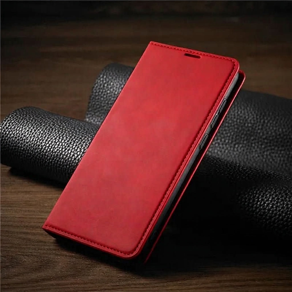 Elegant Magnetic Leather Wallet Case with Card Slots and Stand for iPhone
