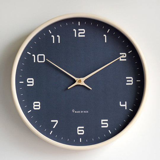 Minimalist Round Wooden Wall Clock for Living Room and Bedroom