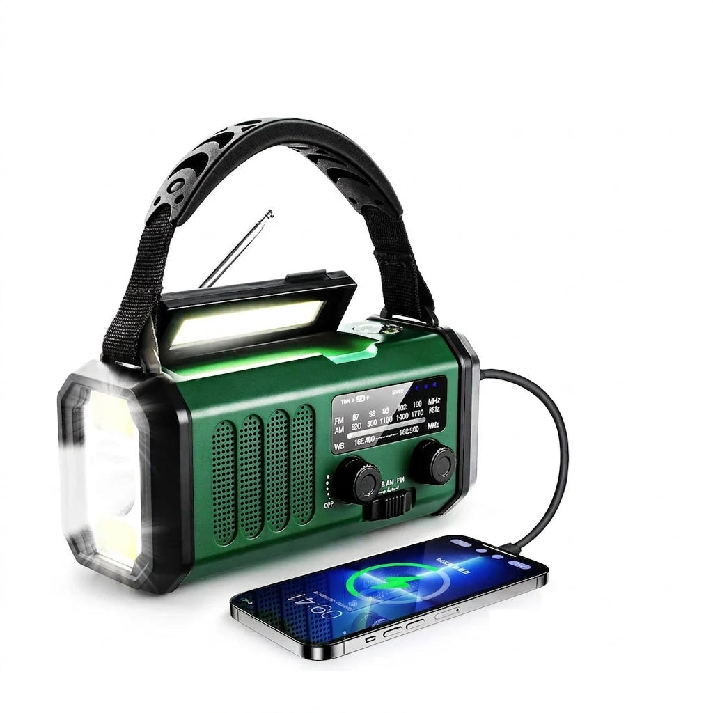 Solar Hand Crank Emergency Weather Radio with Flashlight for Survival and Outdoors