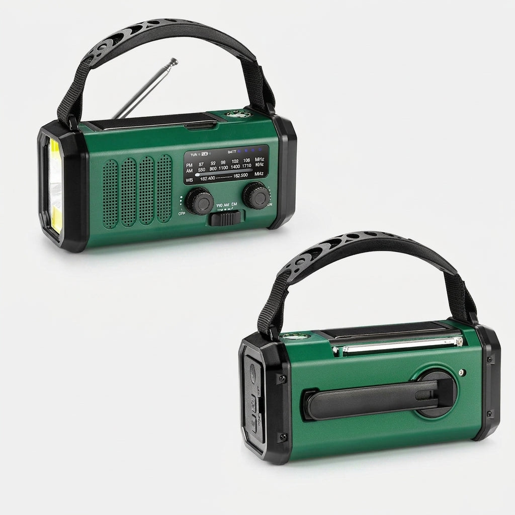 Solar Hand Crank Emergency Weather Radio with Flashlight for Survival and Outdoors