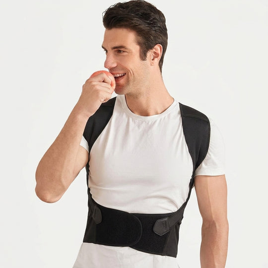 Man wearing the posture corrector brace