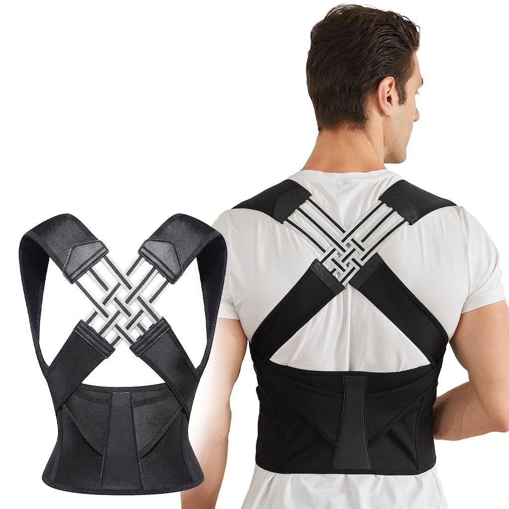 Back view of the posture corrector in use