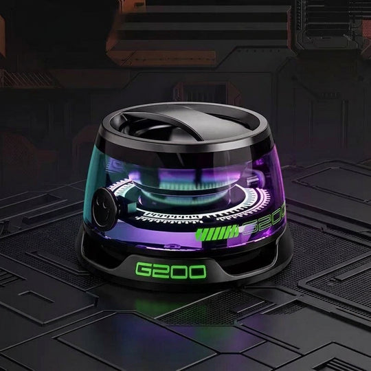 Portable Magnetic RGB Bluetooth Speaker with Deep Bass for Desk and Travel