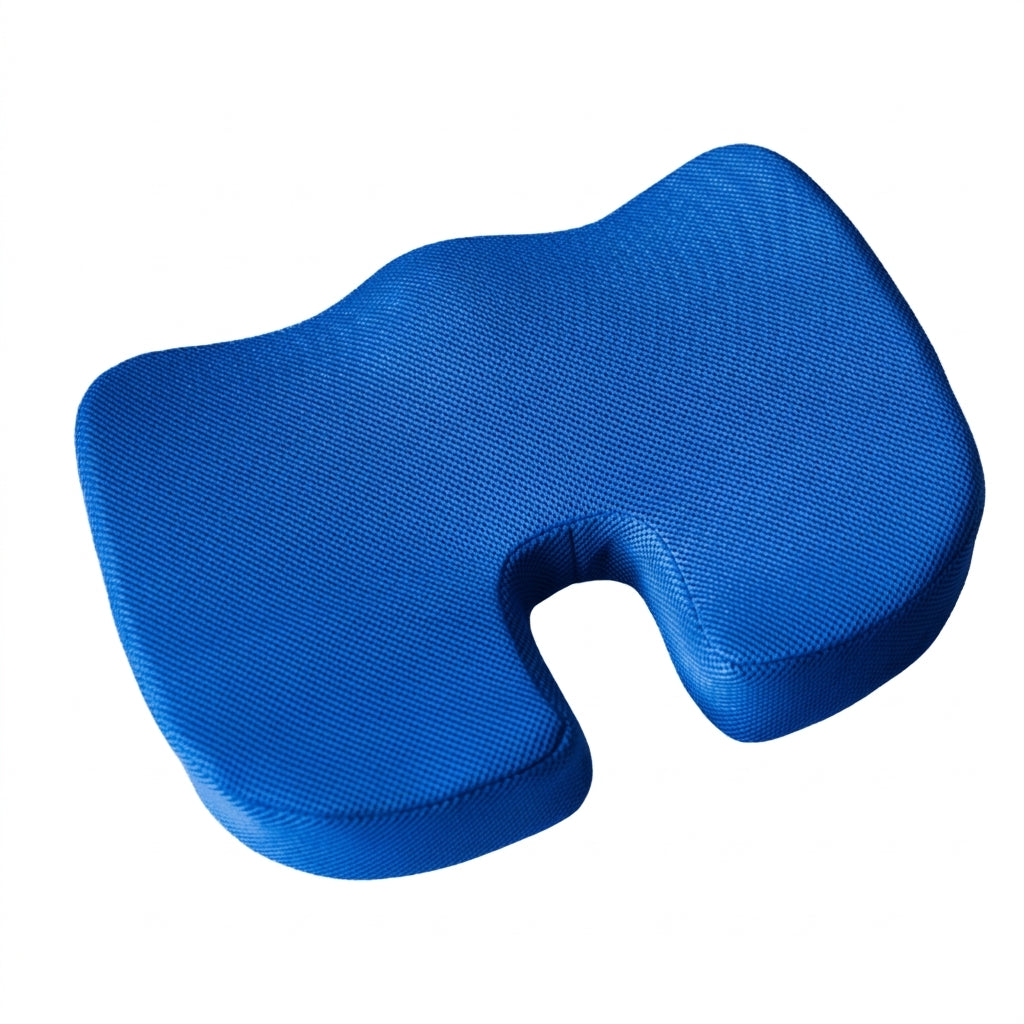 Blue ergonomic memory foam seat cushion
