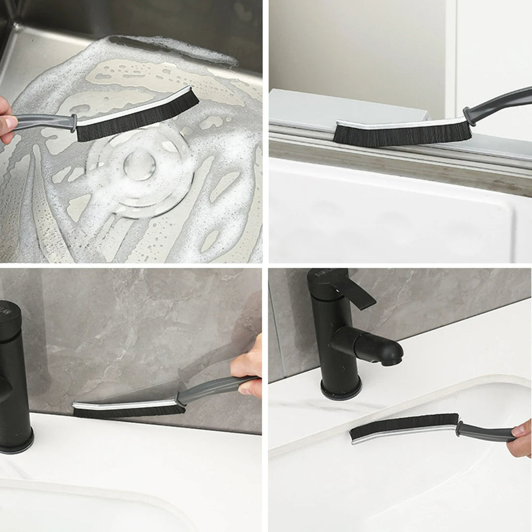 Deep-Reach Stiff Bristle Crevice Cleaning Brush for Kitchen and Bathroom Gaps