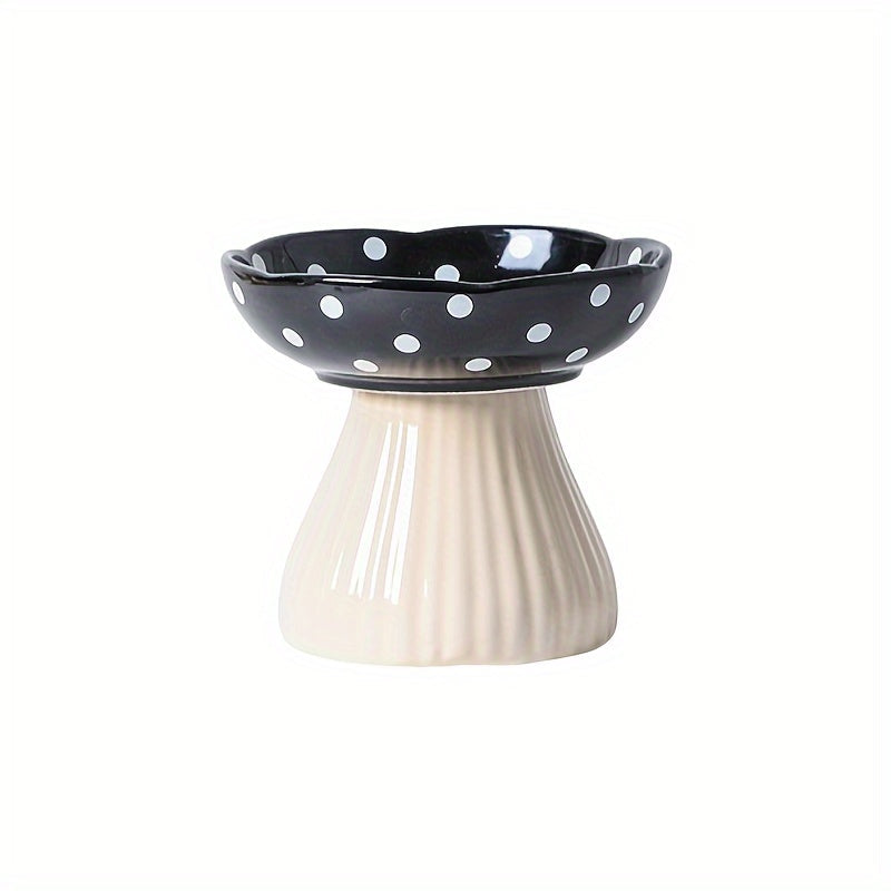 Decorative Resin Mushroom Pedestal Bowl for Cats and Small Pets