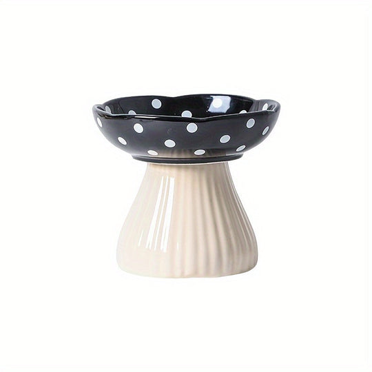 Decorative Resin Mushroom Pedestal Bowl for Cats and Small Pets