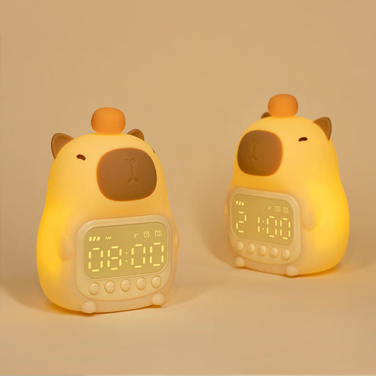 Capybara LED night light alarm clock for kids