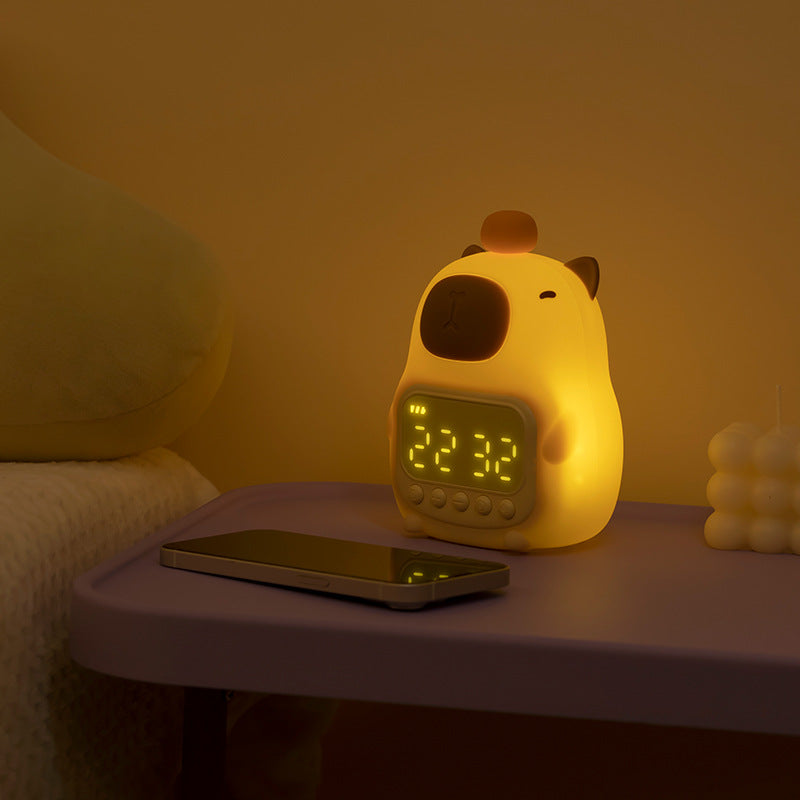 Capybara LED night light alarm clock for kids