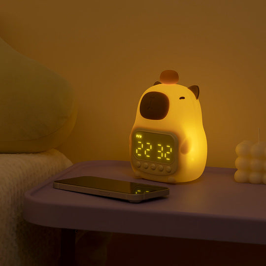 Capybara LED night light alarm clock for kids