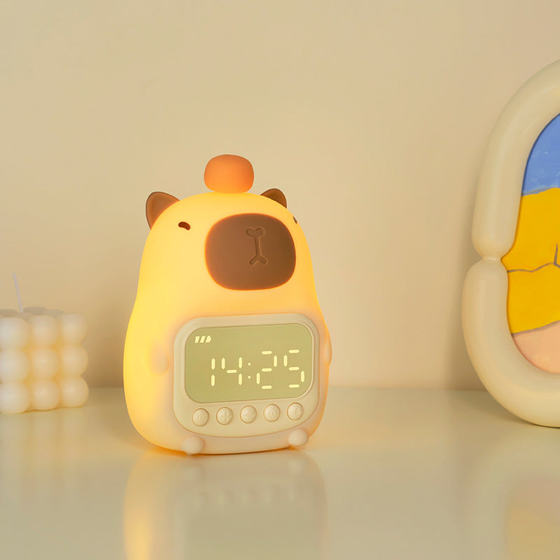 Capybara LED night light alarm clock for kids