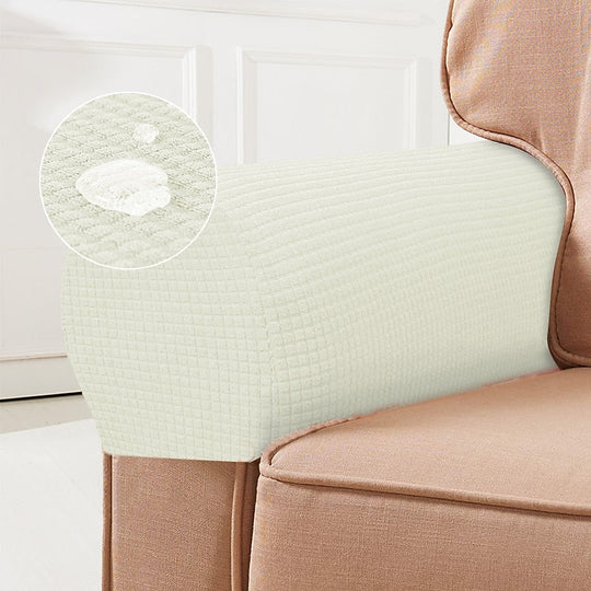 Beige armrest covers