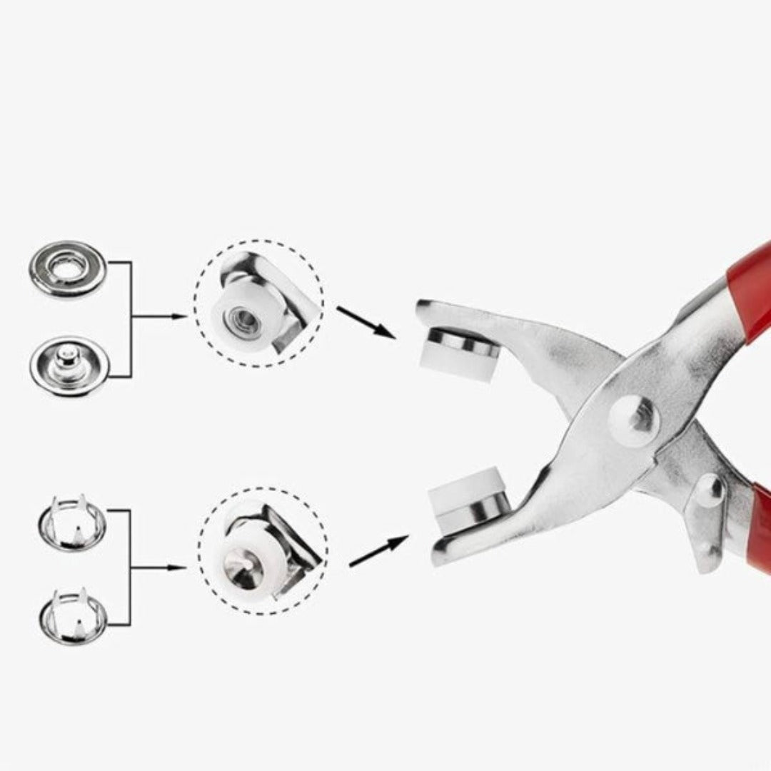 Heavy Duty Snap Fastener Pliers Kit for Easy Button Installation