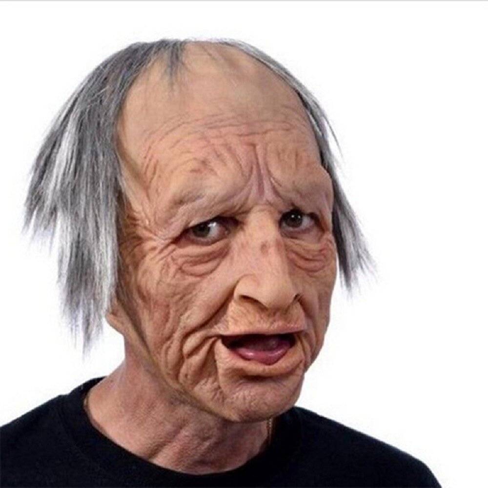 Realistic Latex Old Man Halloween Mask for Adult Costumes