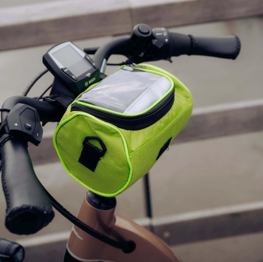 Waterproof Bicycle Handlebar Bag with Touchscreen Phone Holder for Cycling