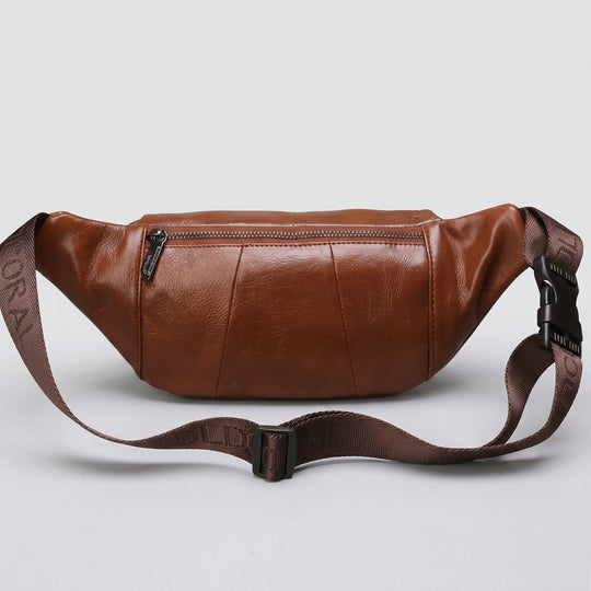 Genuine Leather Waist Fanny Pack for Travel and Outdoor Adventures
