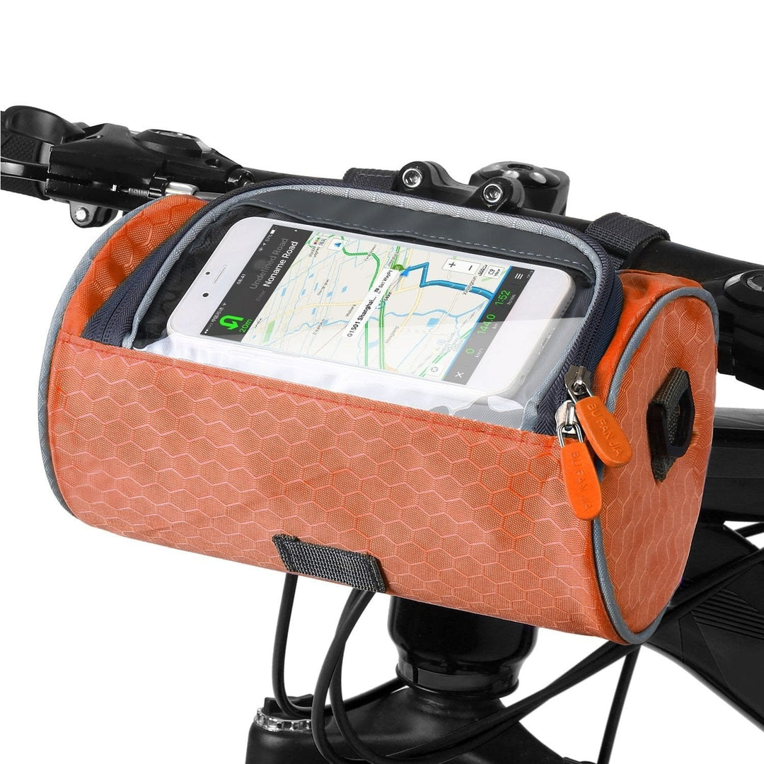 Waterproof Bicycle Handlebar Bag with Touchscreen Phone Holder for Cycling