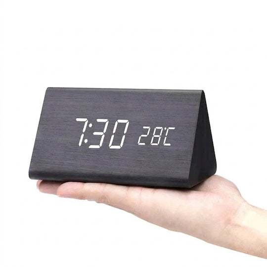 Minimalist Wooden LED Digital Alarm Clock for Bedroom and Desk