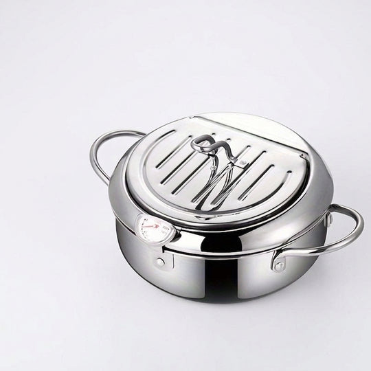 Stainless steel deep fryer pot with lid