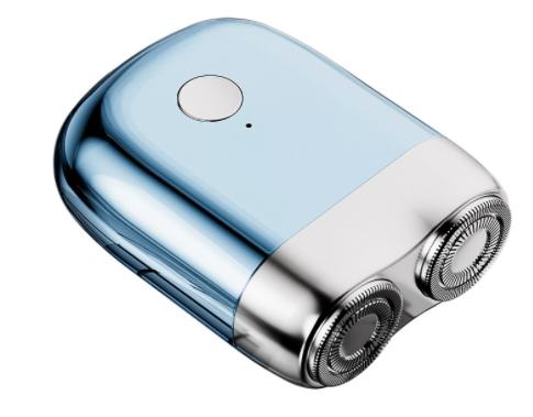 Compact Chrome Pocket Electric Shaver for Travel and On-the-Go Grooming