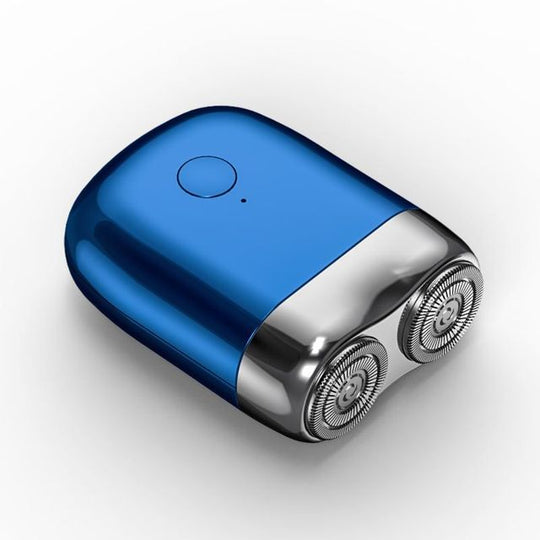 Compact Chrome Pocket Electric Shaver for Travel and On-the-Go Grooming
