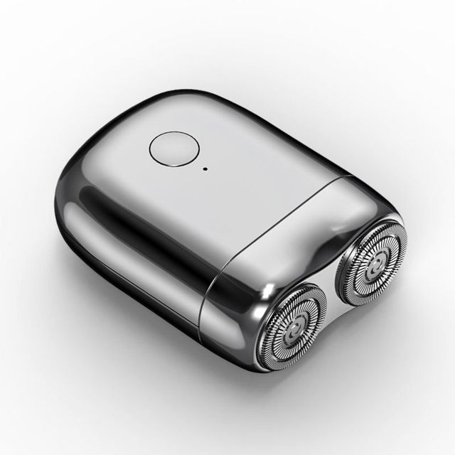 Compact Chrome Pocket Electric Shaver for Travel and On-the-Go Grooming